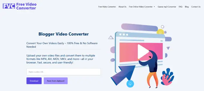 Free online Blogger video converter tool  
