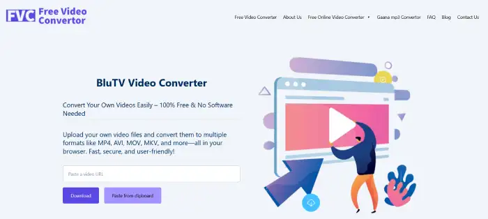 Free online BluTV video converter tool