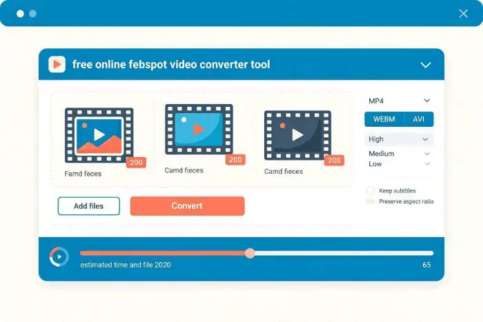 Febspot video converter, Convert Febspot to MP4 free, Febspot link converter online, Fast Febspot converter, Change media format online
