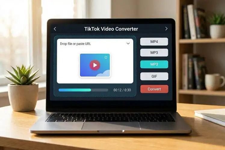 Tiktok Video Converter 1 Tiktok Video Converter Free online TikTok video converter tool interface asset graphic