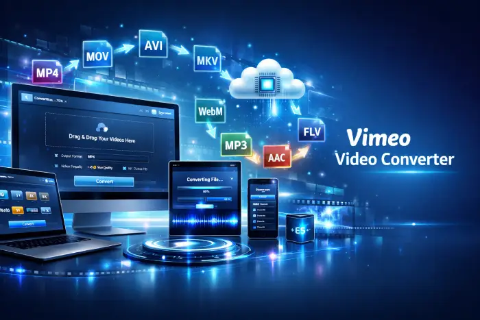 Vimeo Video Converter 1 Vimeo Video Converter Free online Vimeo video converter tool interface asset