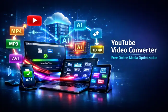 Free online YouTube video converter tool interface