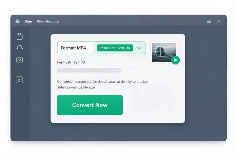 Online video converter tool interface highlighting 720p resolution compression settings.