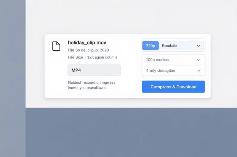 Online video converter tool interface displaying 480p/720p compression options.